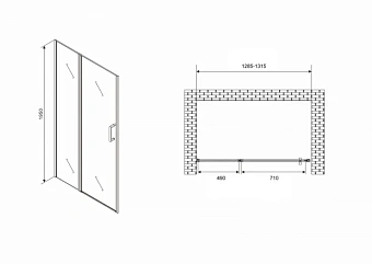 Душевая дверь Abber Sonnenstrand AG04130S 195х130см стекло прозрачное