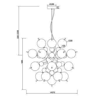 Светильник подвесной Maytoni Bolla MOD133PL-06CH 60Вт E27