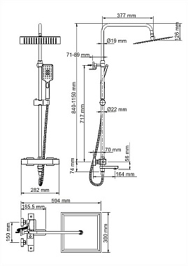 Душевая система WASSERKRAFT A19901 Thermo хром