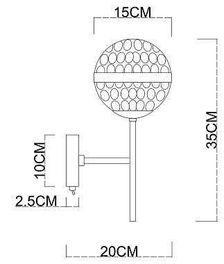 Светильник настенный Arte Lamp DELACRUA A7770AP-1PB 40Вт E14