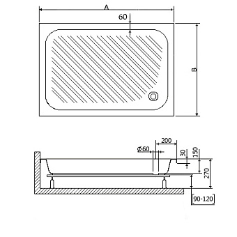 Душевой поддон RGW Acryl 16180290-51-A B/CL-S-A 100х90см