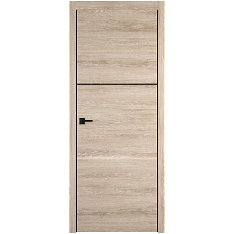 Межкомнатная дверь Владимирская фабрика дверей Urban 2 Sand Vellum Black Mould Экошпон 600х2000мм молдинг