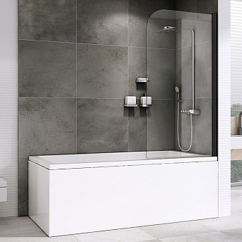 Стеклянная шторка на ванну Abber Ewiges Wasser AG52100B 140х100см