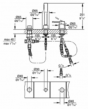 Смеситель для ванны GROHE Essence New 19976001 хром