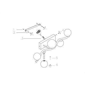 Светильник настенный Maytoni Uva MOD059WL-05G 28Вт G9