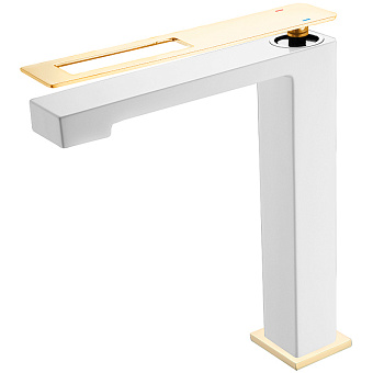 Смеситель для раковины Boheme Q 142-WG белый/золотой