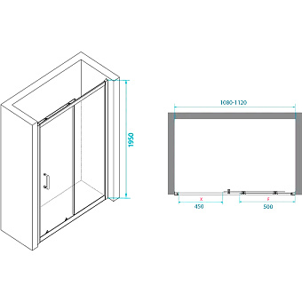 Душевая дверь RGW Passage 41081411-11 195х110см стекло прозрачное