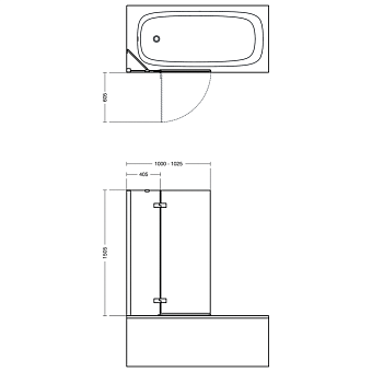 Экран для ванны IDEAL STANDARD Ideal Standard i.life T4887EO 100см