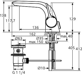 Смеситель для раковины IDEAL STANDARD MELANGE A4258AA хром