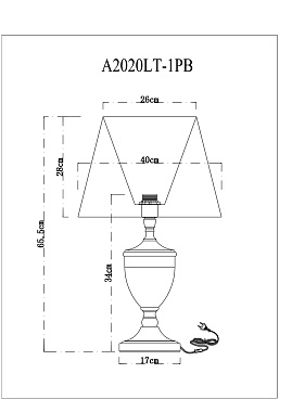 Настольная лампа Arte Lamp RADISON A2020LT-1PB 60Вт E27