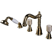 Смеситель для ванны Boheme Royal Cristal 395-Royal/CRST золотой