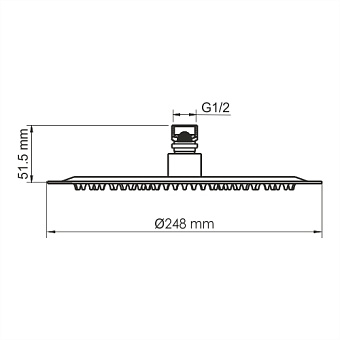 Верхний душ WASSERKRAFT Elbe 7400 A258 чёрный