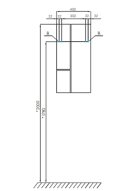 Пенал подвесной Акватон Мишель 1A243903MIX30 23х43х86,4см коричневый/серый