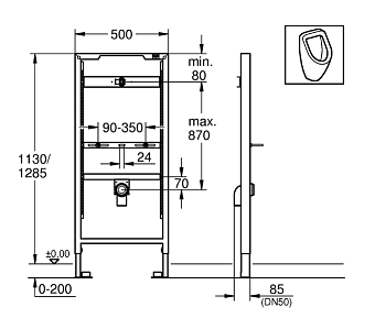 Инсталляция для писсуара GROHE Rapid Sl 38517001