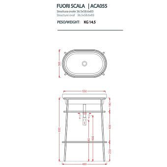Консоль под раковину ArtCeram Fuori Scala ACA055 56 moka