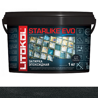 Эпоксидная затирка LITOKOL STARLIKE EVO угольно-чёрный 1кг