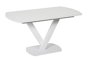 Кухонный стол раскладной AERO 80х140х75см закаленное стекло White Glass