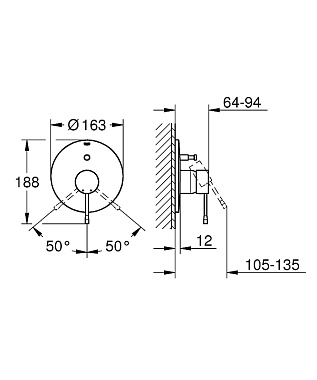 Смеситель для душа GROHE Essence New 19285DL1 тёплый закат матовый