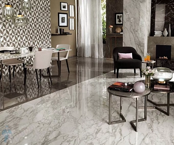 Лаппатированный керамогранит Atlas Concord Италия Marvel Edge AENZ Royal Calacatta Lappato 90х45см 1,215кв.м.
