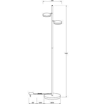 Торшер Maytoni Fad MOD070FL-L12W3K 12Вт LED 2 плафонов