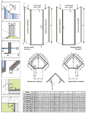 Душевая дверь RADAWAY Nes 10052000-01-01L 200х59,6см стекло прозрачное