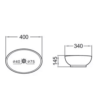 Раковина накладная Comforty T-K60 40х34см