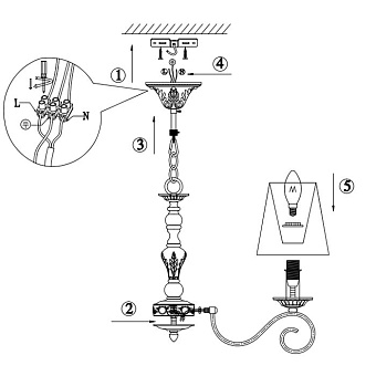 Люстра подвесная Maytoni Bouquet ARM023-06-S 40Вт 6 лампочек E14