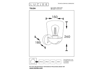 Бра Lucide TULSA 27837/01/30 40Вт E27