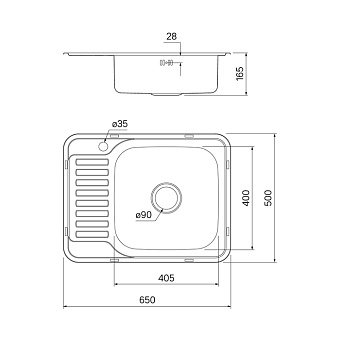 Мойка кухонная IDDIS Basic BAS65SRi77 65х50см сатин