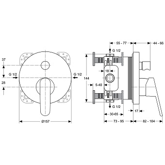 Смеситель для ванны IDEAL STANDARD VITO A6065AA хром