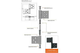 Петля карточная MORELLI INNOVATION CH-R 85*82 SC 85х82мм матовый хром