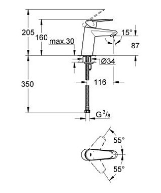 Смеситель для раковины GROHE Eurodisc Cosmopolitan 3246920E хром
