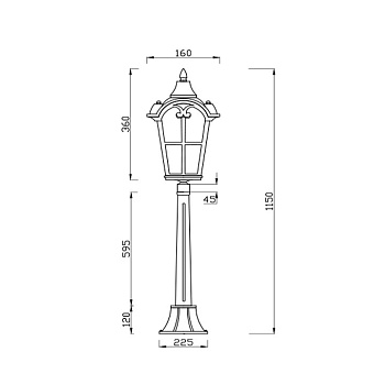Светильник ландшафтный Maytoni Albion O413FL-01BZ1 60Вт IP44 E27 античная бронза
