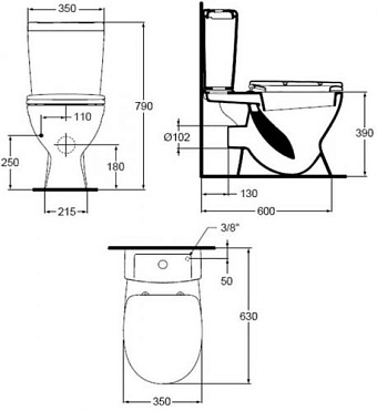 Чаша для унитаза IDEAL STANDARD EUROVIT V337101 с микролифтом
