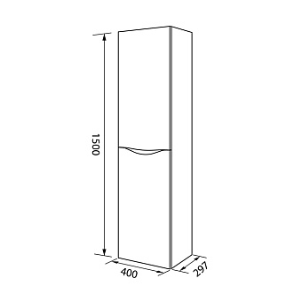 Пенал подвесной IDDIS Cloud CLO40W0i97 30х40х150см белый