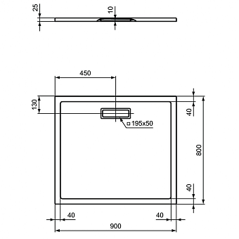 Душевой поддон IDEAL STANDARD ULTRAFLAT NEW T448101 80х90см