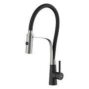 Смеситель для кухни WASSERKRAFT A8417 гибкий излив хром/чёрный