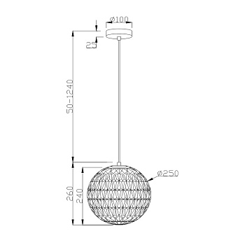 Светильник подвесной Maytoni Pendant P022PL-01B 40Вт E27
