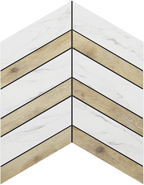Керамическая мозаика ESTIMA Supreme Mosaic/SM01_NS/SI01_NS/37,5x29x10/Chevron Oak 37,5х29см 0,109кв.м.