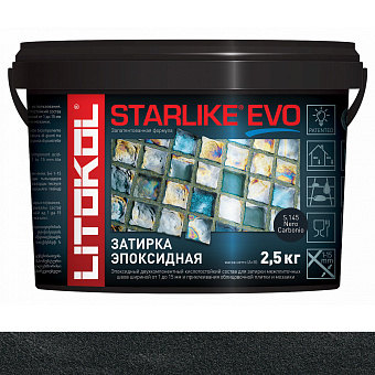 Эпоксидная затирка LITOKOL STARLIKE EVO угольно-чёрный 2,5кг