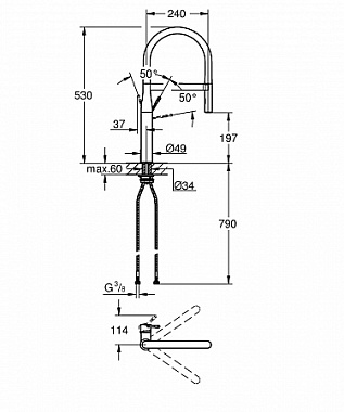 Смеситель для кухни GROHE Essence New 30294DC0 гибкий излив хром/белый