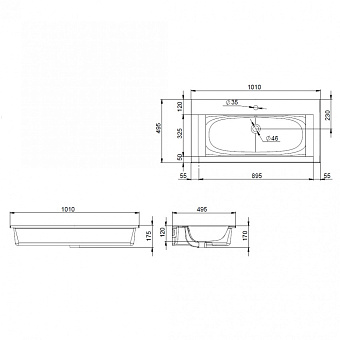 Раковина встраиваемая сверху AM-PM Spirit 2.0 M70AWCC1002WG 100х49,5см