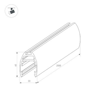 Магнитный трек Arlight 034228 2003мм чёрный