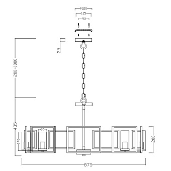Светильник подвесной Maytoni Bowi H009PL-08G 320Вт E14