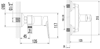 Смеситель для душа Azario CASTELO AZ-VJC338274C хром