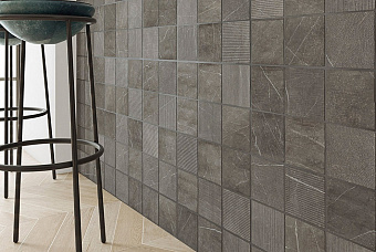 Матовый керамогранит WOW Gea 120291 Carved Charcoal 12,1х12,1см 0,542кв.м.