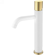 Смеситель для раковины Boheme Stick 122-WG.2 белый/золотой