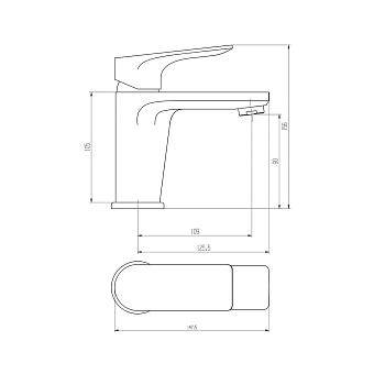 Смеситель для раковины VODA SURFACE SF 26 хром