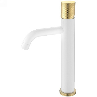 Смеситель для раковины Boheme Stick 122-WG.2 белый/золотой