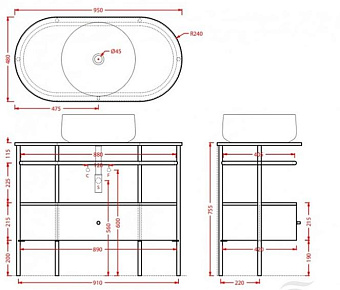 Консоль под раковину ArtCeram FLAIR 4.0 ACA068 05 bianco matt